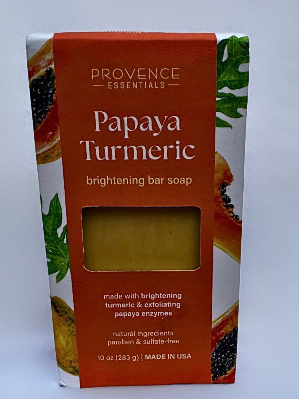 Provence Esentials Papaya Turmeric Brightening Bar soap - Exfoilates skin 10 oz